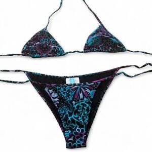 Emilio Pucci Black and Blue Bikini Swimwear